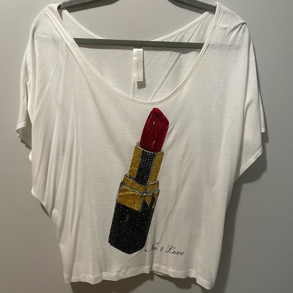 The Classic. Bling Lipstick Graphic T Glam Cottage BarbieCore Party